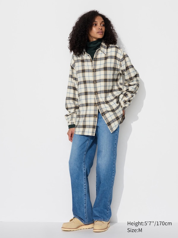 Flannel Shirt Long Sleeve Regular Collar