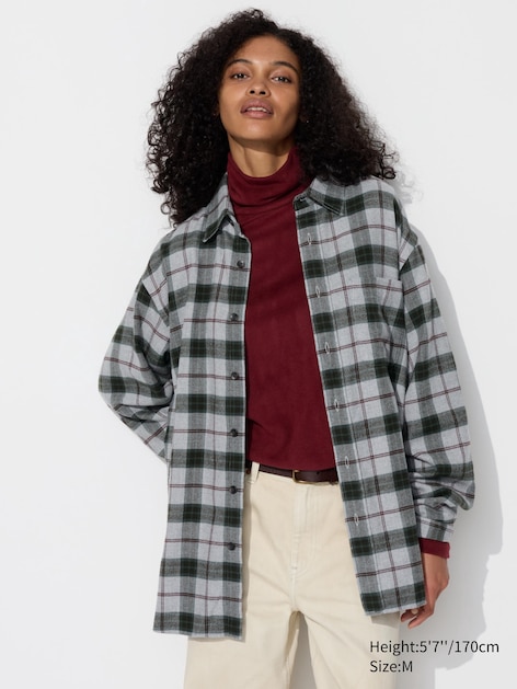 Flannel Shirt Long Sleeve Regular Collar