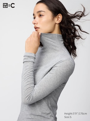 UNIQLO : C HEATTECH EXTRA WARM Cashmere Blend Turtleneck Long Sleeve T-Shirt