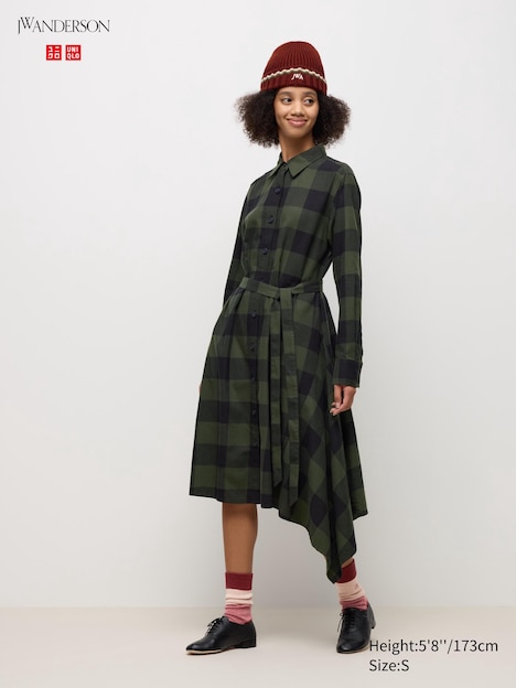 JW ANDERSON Flannel Asymmetric Hem Dress