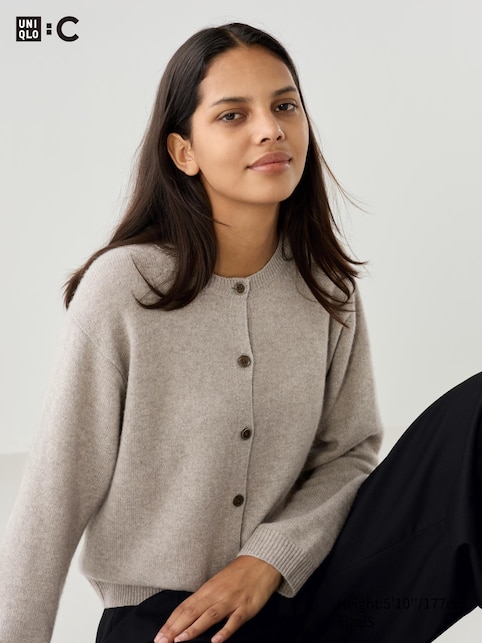 CASHMERE CREW NECK SHORT CARDIGAN