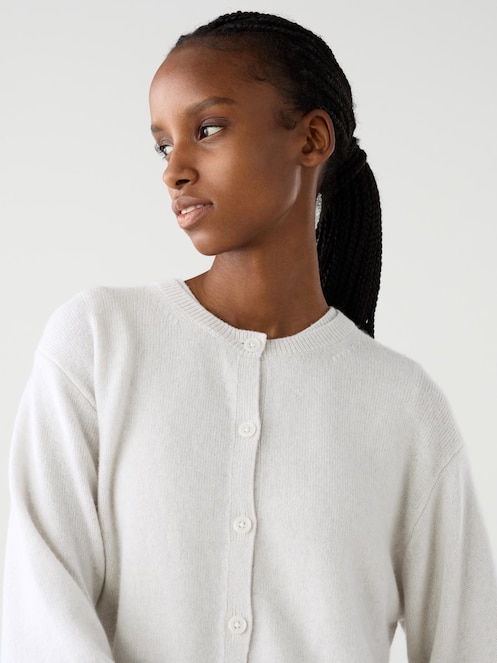 CASHMERE CREW NECK SHORT CARDIGAN