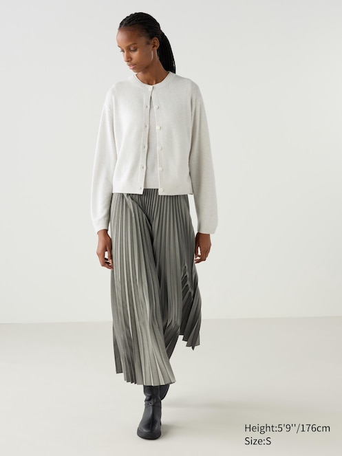 CASHMERE CREW NECK SHORT CARDIGAN