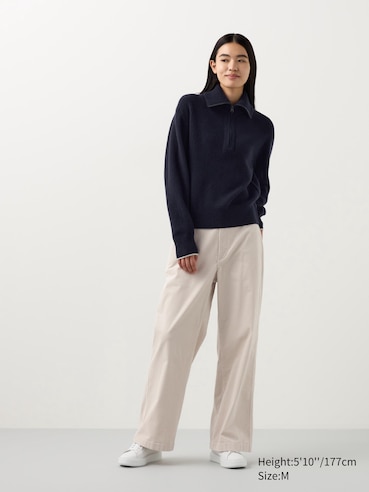 LAMBSWOOL HALF ZIP SWEATER