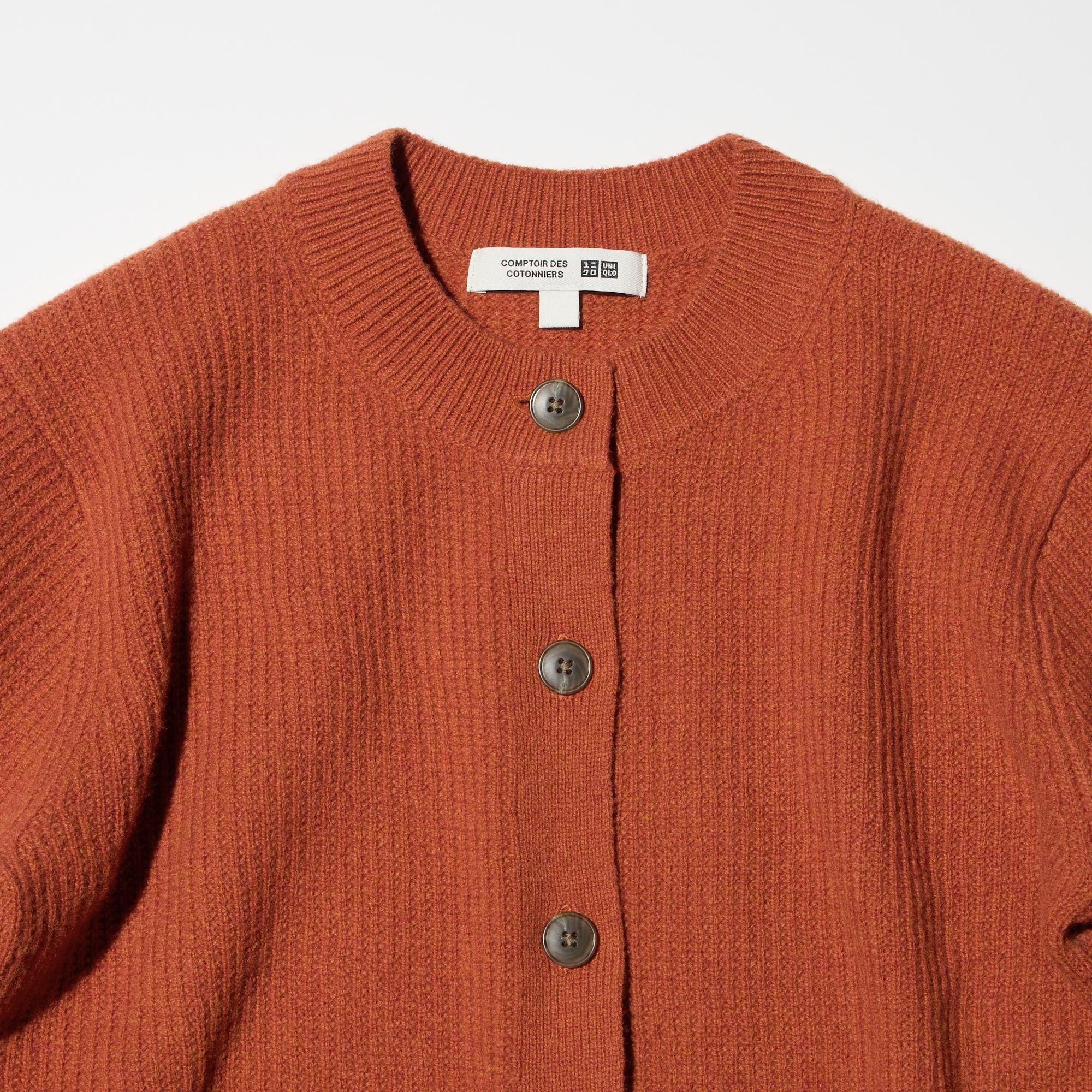 Women's COMPTOIR DES COTONNIERS 100% Lambswool Crew Neck Cardigan
