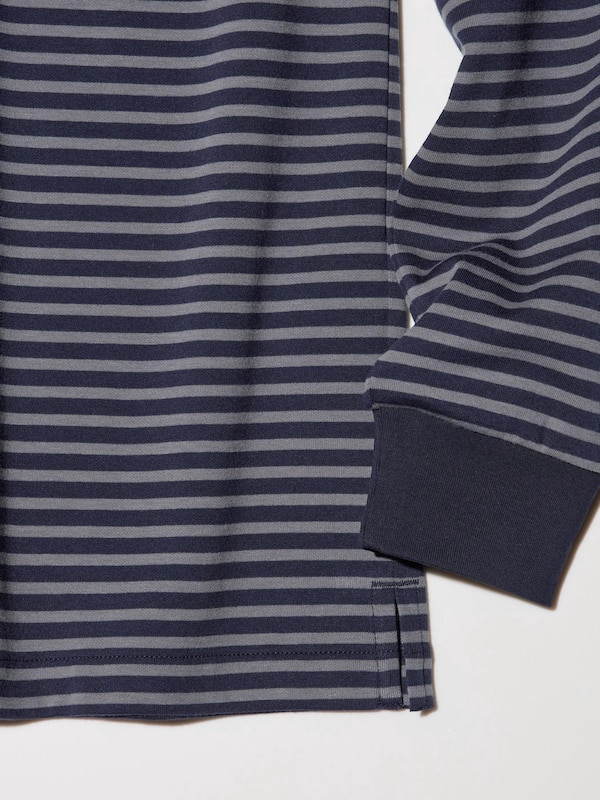 AIRism Cotton Striped Long Sleeve T-Shirt