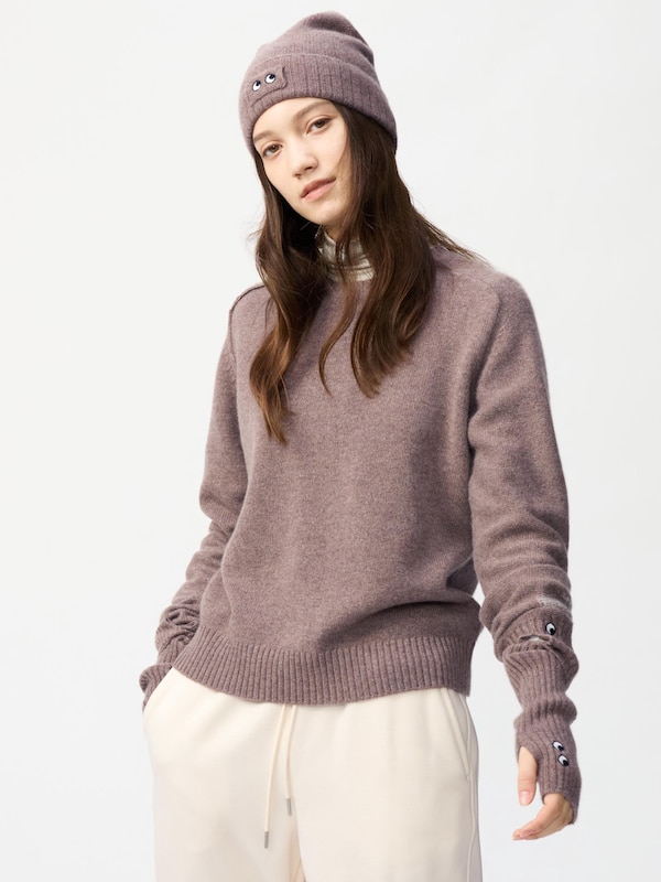 ANYA HINDMARCH 100% Cashmere Knitted Beanie