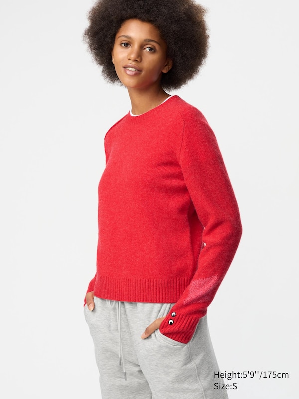 ANYA HINDMARCH 100% Cashmere Crew Neck Sweater