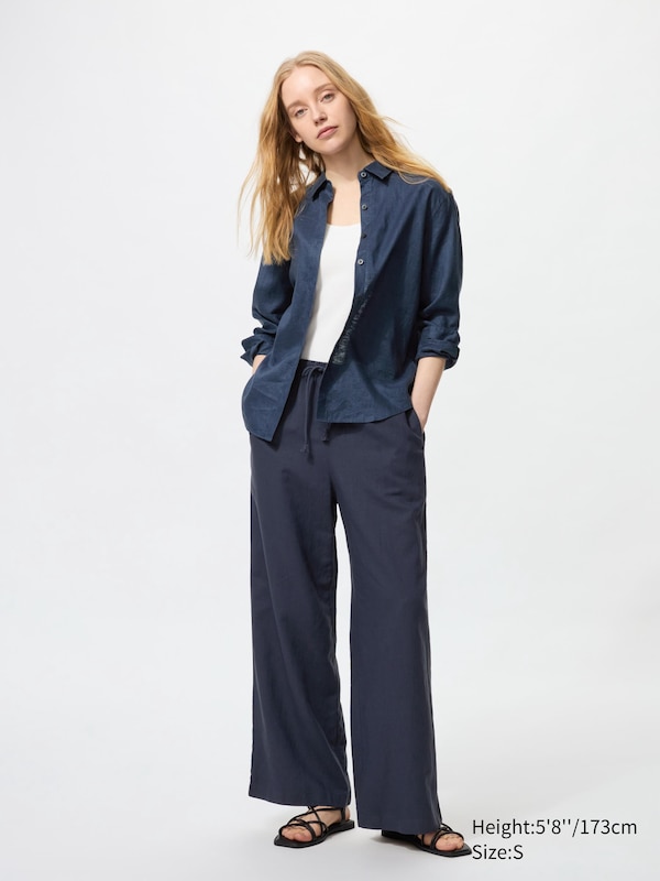 Linen Blend Easy Pants