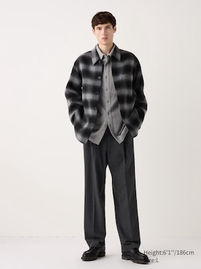 PLEATED WIDE PANTS (BRUSHED TWILL)
