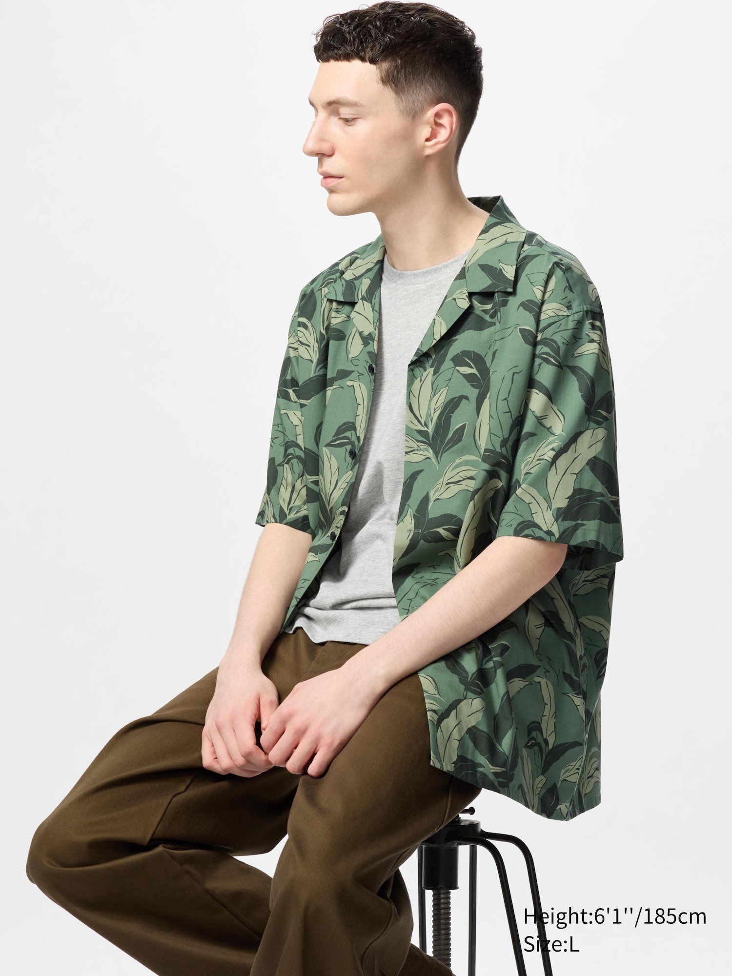 Modal Cotton Open Collar Short Sleeve Shirt