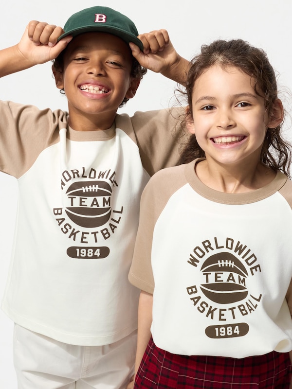 KIDS AIRism Cotton Graphic Crew Neck T-Shirt