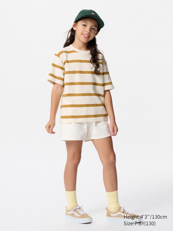 KIDS AIRism Cotton Striped Crew Neck T-Shirt