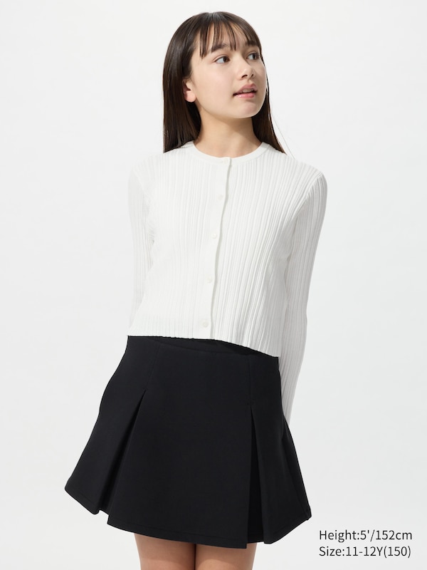 GIRLS Washable Knit Ribbed Cardigan