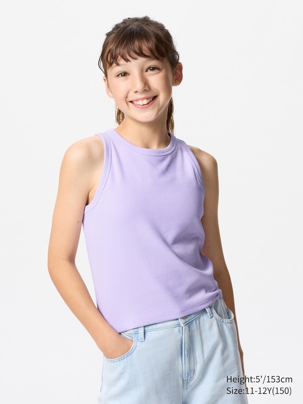 GIRLS American Sleeve Ribbed Bra Sleevelesstop
