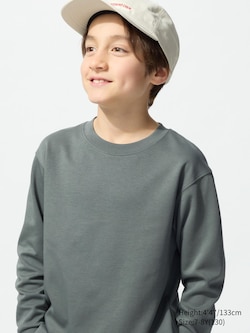 KIDS AIRism Cotton Crew Neck Long Sleeve T-Shirt