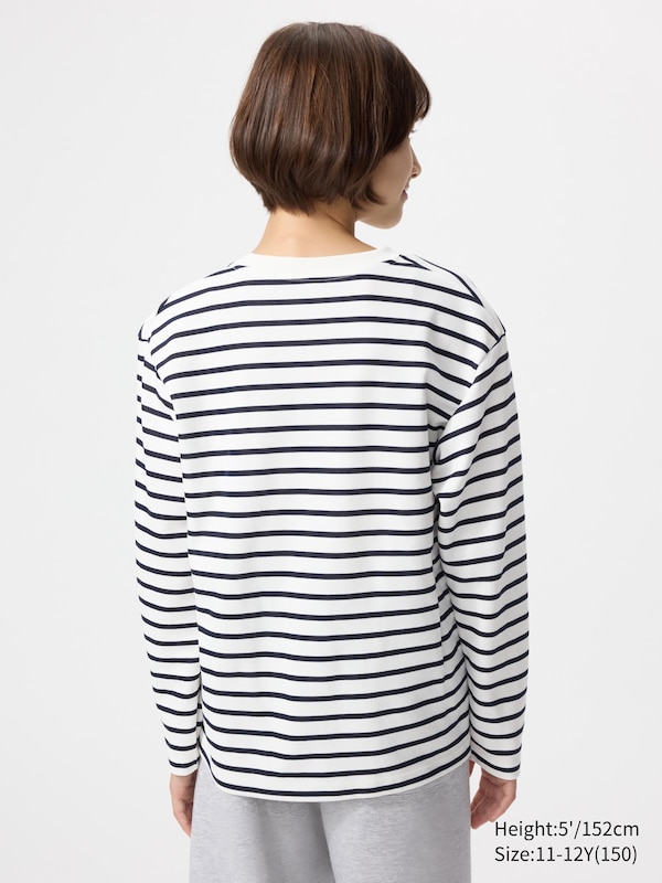 KIDS AIRism Cotton Crew Neck Long Sleeve T