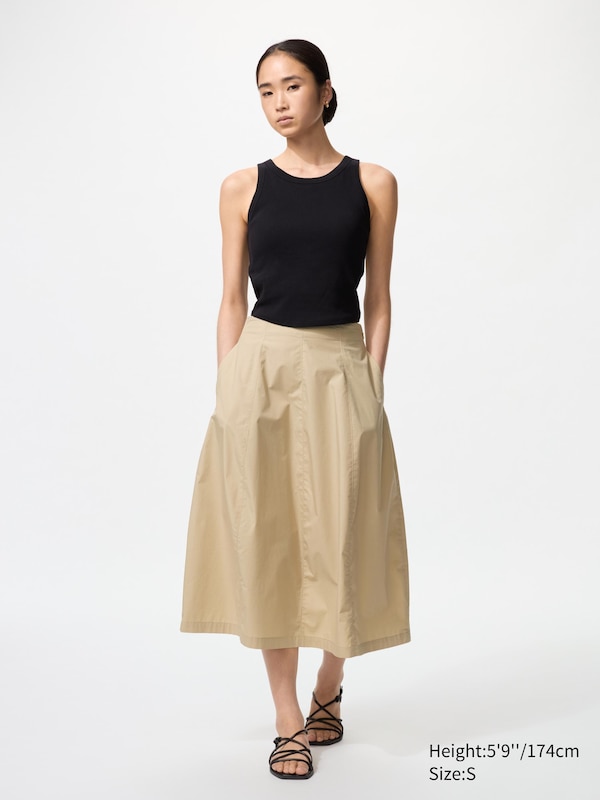 Cotton Blend Cocoon Skirt