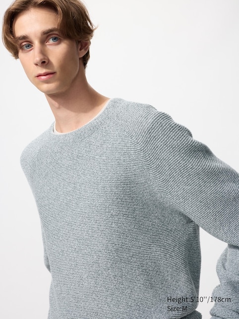3D KNIT CREW NECK SWEATER