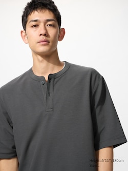 Dry Waffle Henley Neck T-Shirt