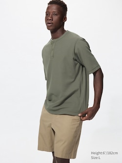 Dry Waffle Henley Neck T-Shirt
