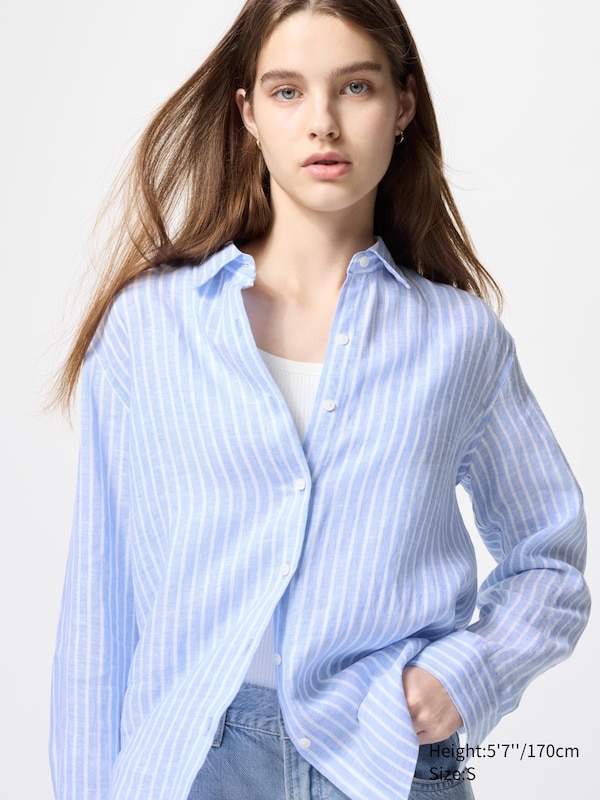100% European Premium Linen Shirt Long Sleeve