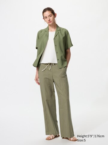 LINEN BLEND OPEN COLLAR SHIRT