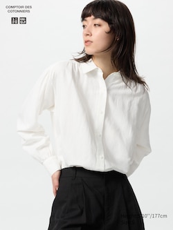 COMPTOIR DES COTONNIERS Linen Blend Oversized Shirt Long Sleeve