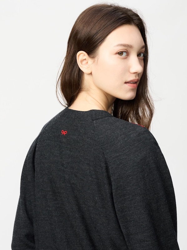 ANYA HINDMARCH 100% Merino Oversized V Neck Cardigan
