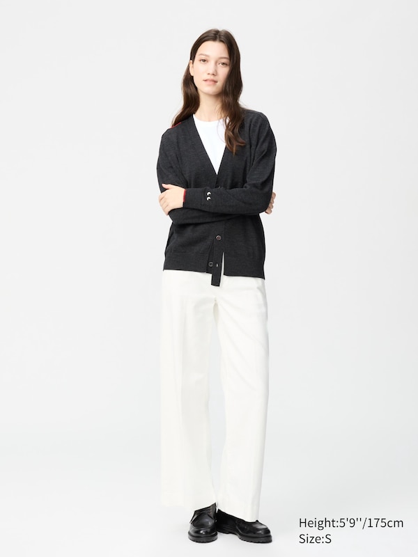 ANYA HINDMARCH 100% Merino Oversized V Neck Cardigan