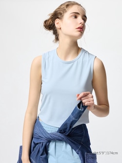 AIRism Soft Ribbed Sleeveless T-Shirt