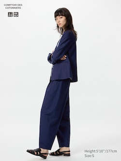COMPTOIR DES COTONNIERS Linen Blend Barrel Leg Pants