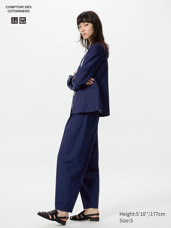 COMPTOIR DES COTONNIERS Linen Blend Barrel Leg Pants