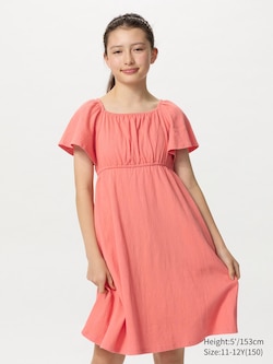GIRLS Flare Sleeve Dress Short Sleeve