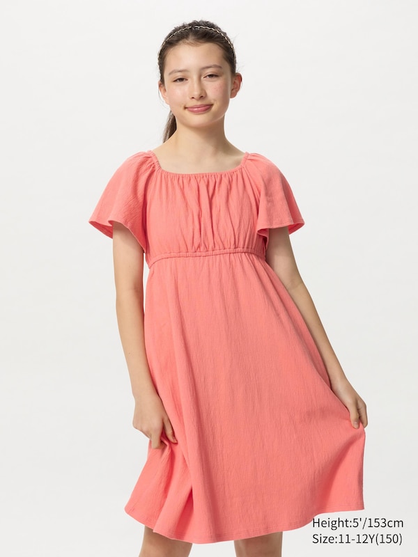 GIRLS Flare Sleeve Dress Short Sleeve