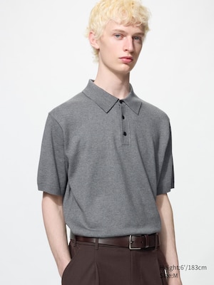 Washable Knitted Polo Short Sleeve Sweater