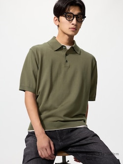 Washable Knitted Polo Short Sleeve Sweater