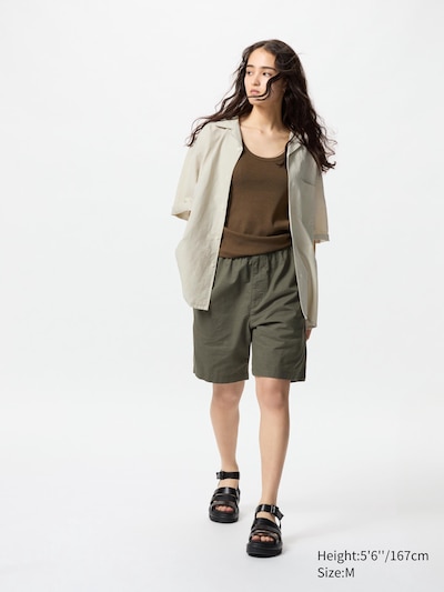 Cotton Linen Open Collar Shirt | Short Sleeve