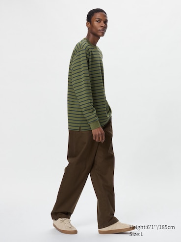 AIRism Cotton Striped T-Shirt Long Sleeve