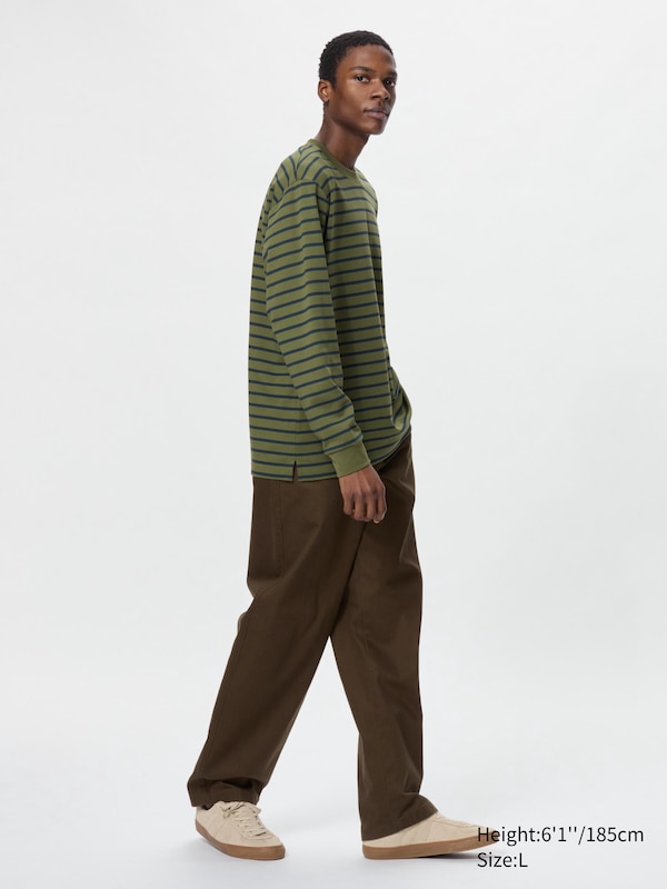 AIRism Cotton Striped T-Shirt Long Sleeve