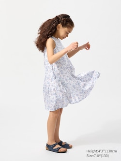 GIRLS Printed Tiered Sleeveless Dress