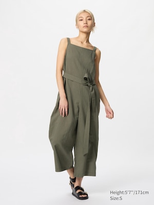 Linen Blend Shirring Dress