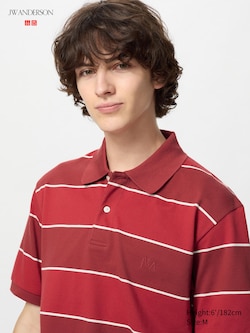 JW ANDERSON Dry Pique Striped Polo Shirt