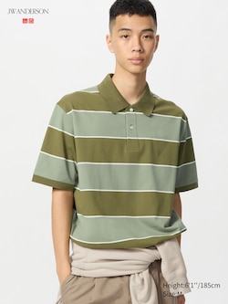 JW ANDERSON Dry Pique Striped Polo Shirt