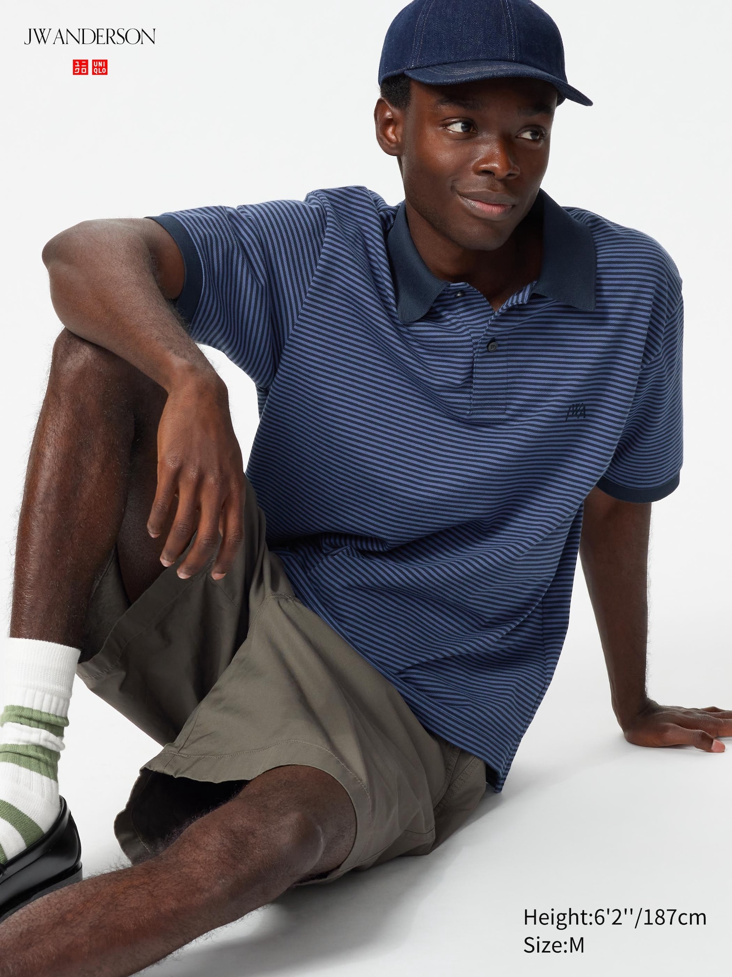 JW ANDERSON Dry Pique Striped Polo Shirt