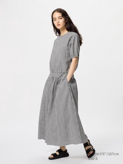 Seersucker Volume Skirt