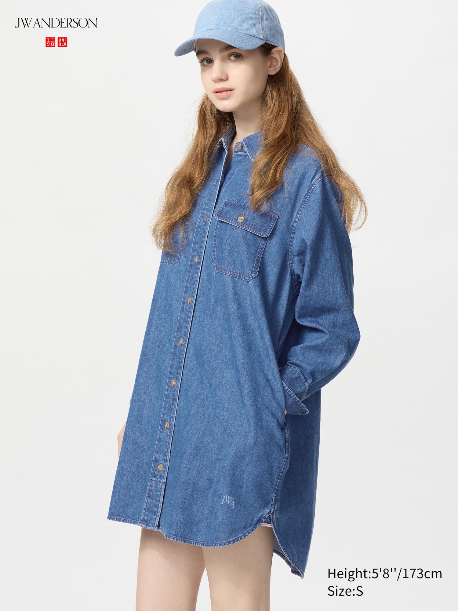 Women's JW ANDERSON Denim Long Sleeve Dress | UNIQLO AU Women's JW ANDERSON Denim Long Sleeve Dress | UNIQLO AU