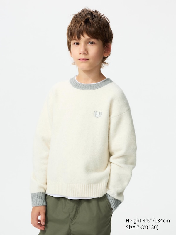 KIDS KAWS Souffle Yarn Crew Neck Sweater