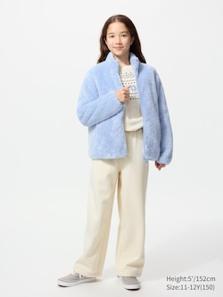 GIRLS Pile Lined Wide Sweatpants