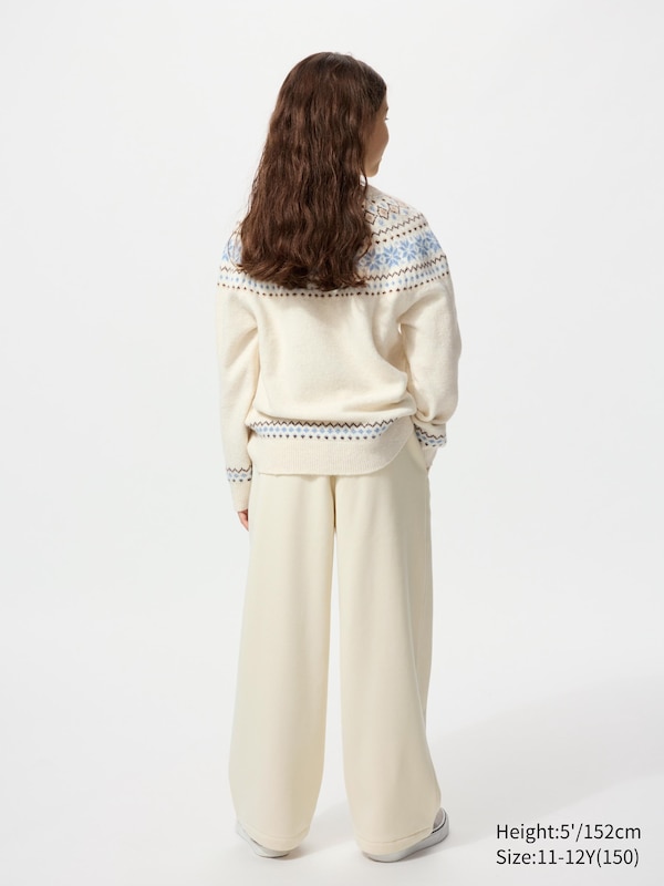 GIRLS Pile Lined Wide Sweatpants